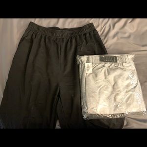 Black and grey sweatpants